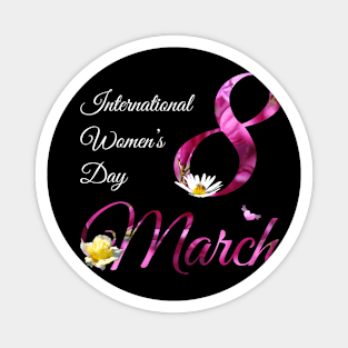 International Womens Day Cute Floral March 8Th 2023 Magnet